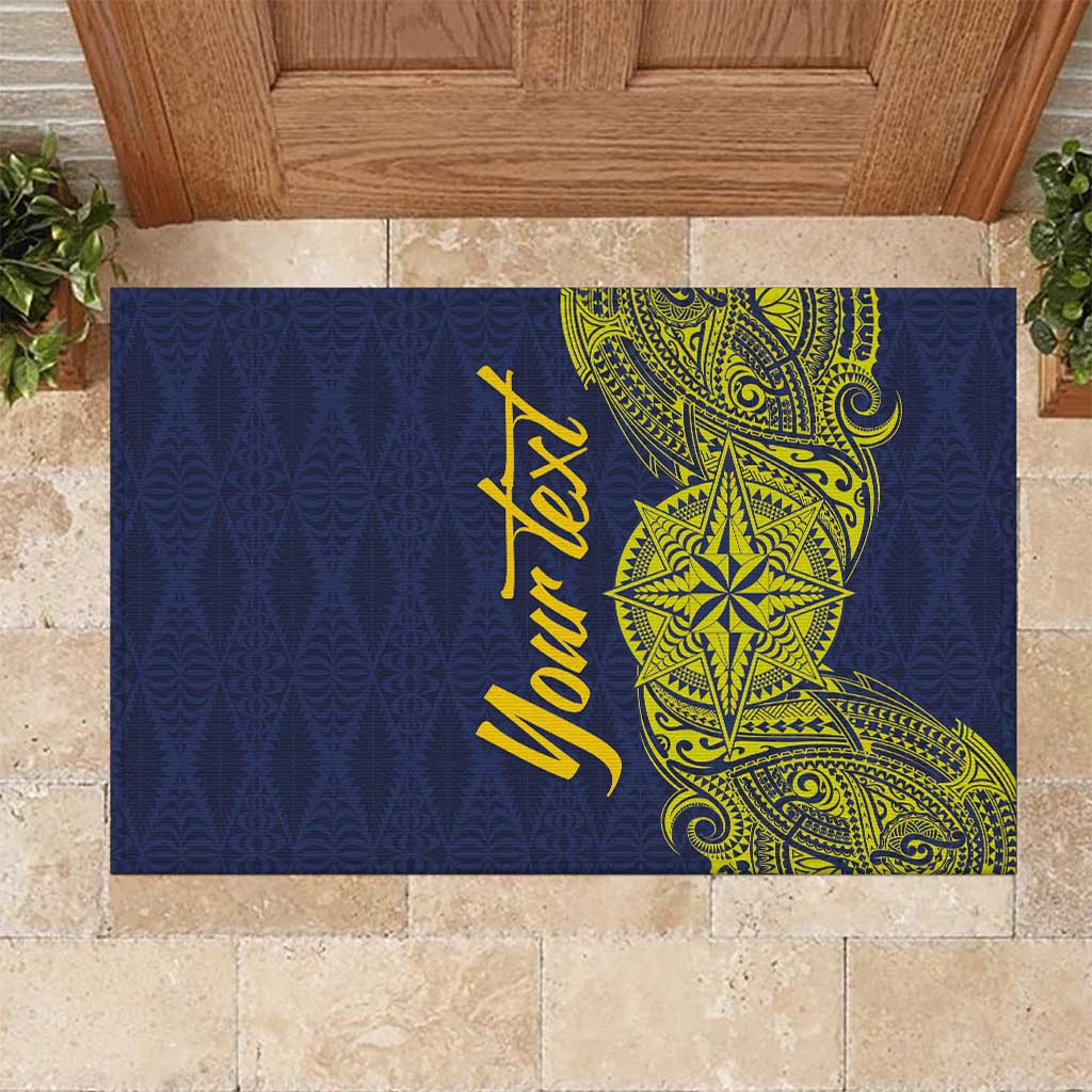 Personalised Tokelau Classic Ngatu Motifs Rubber Doormat