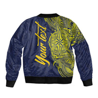 Personalised Tokelau Classic Ngatu Motifs Sleeve Zip Bomber Jacket LT03 - Polynesian Pride