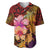 Hawaiian Hibiscus Turtle Tribal Polynesian Pattern Baseball Jersey Colorful Color