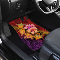Hawaiian Hibiscus Turtle Tribal Polynesian Pattern Car Mats Colorful Color LT03 - Polynesian Pride