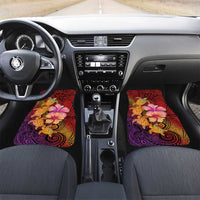 Hawaiian Hibiscus Turtle Tribal Polynesian Pattern Car Mats Colorful Color LT03 Set 2pcs - Front Red - Polynesian Pride