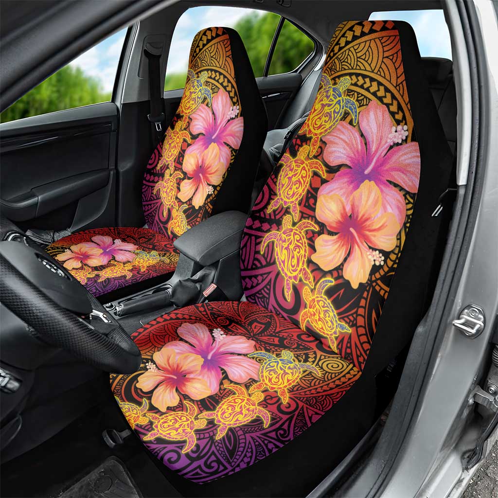 Hawaiian Hibiscus Turtle Tribal Polynesian Pattern Car Seat Cover Colorful Color LT03 - Polynesian Pride