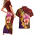 Hawaiian Hibiscus Turtle Tribal Polynesian Pattern Couples Matching Short Sleeve Bodycon Dress and Hawaiian Shirt Colorful Color