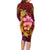 Hawaiian Hibiscus Turtle Tribal Polynesian Pattern Family Matching Long Sleeve Bodycon Dress and Hawaiian Shirt Colorful Color