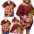 Hawaiian Hibiscus Turtle Tribal Polynesian Pattern Family Matching Off Shoulder Short Dress and Hawaiian Shirt Colorful Color