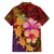 Hawaiian Hibiscus Turtle Tribal Polynesian Pattern Family Matching Off Shoulder Short Dress and Hawaiian Shirt Colorful Color