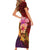 Hawaiian Hibiscus Turtle Tribal Polynesian Pattern Family Matching Short Sleeve Bodycon Dress and Hawaiian Shirt Colorful Color