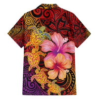 Hawaiian Hibiscus Turtle Tribal Polynesian Pattern Hawaiian Shirt Colorful Color LT03 - Polynesian Pride
