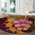 Hawaiian Hibiscus Turtle Tribal Polynesian Pattern Round Carpet Colorful Color