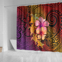 Hawaiian Hibiscus Turtle Tribal Polynesian Pattern Shower Curtain Colorful Color LT03 - Polynesian Pride