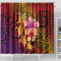 Hawaiian Hibiscus Turtle Tribal Polynesian Pattern Shower Curtain Colorful Color LT03 - Polynesian Pride
