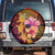 Hawaiian Hibiscus Turtle Tribal Polynesian Pattern Spare Tire Cover Colorful Color