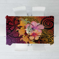 Hawaiian Hibiscus Turtle Tribal Polynesian Pattern Tablecloth Colorful Color LT03 Red - Polynesian Pride