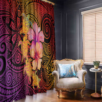 Hawaiian Hibiscus Turtle Tribal Polynesian Pattern Window Curtain Colorful Color LT03 - Polynesian Pride