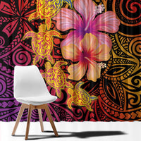Hawaiian Hibiscus Turtle Tribal Polynesian Pattern Window Curtain Colorful Color LT03 - Polynesian Pride
