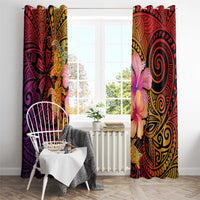 Hawaiian Hibiscus Turtle Tribal Polynesian Pattern Window Curtain Colorful Color LT03 - Polynesian Pride
