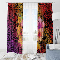 Hawaiian Hibiscus Turtle Tribal Polynesian Pattern Window Curtain Colorful Color LT03 - Polynesian Pride