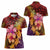 Hawaiian Hibiscus Turtle Tribal Polynesian Pattern Women Polo Shirt Colorful Color