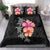 Hawaiian Hibiscus Turtle Tribal Polynesian Pattern Bedding Set Black Color