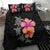 Hawaiian Hibiscus Turtle Tribal Polynesian Pattern Bedding Set Black Color