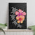 Hawaiian Hibiscus Turtle Tribal Polynesian Pattern Canvas Wall Art Black Color