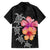 Hawaiian Hibiscus Turtle Tribal Polynesian Pattern Family Matching Off Shoulder Maxi Dress and Hawaiian Shirt Black Color