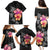 Hawaiian Hibiscus Turtle Tribal Polynesian Pattern Family Matching Puletasi and Hawaiian Shirt Black Color