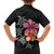 Hawaiian Hibiscus Turtle Tribal Polynesian Pattern Family Matching Summer Maxi Dress and Hawaiian Shirt Black Color