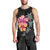 Hawaiian Hibiscus Turtle Tribal Polynesian Pattern Men Tank Top Black Color