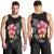 Hawaiian Hibiscus Turtle Tribal Polynesian Pattern Men Tank Top Black Color