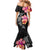 Hawaiian Hibiscus Turtle Tribal Polynesian Pattern Mermaid Dress Black Color