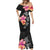 Hawaiian Hibiscus Turtle Tribal Polynesian Pattern Mermaid Dress Black Color