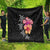 Hawaiian Hibiscus Turtle Tribal Polynesian Pattern Quilt Black Color