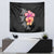 Hawaiian Hibiscus Turtle Tribal Polynesian Pattern Tapestry Black Color