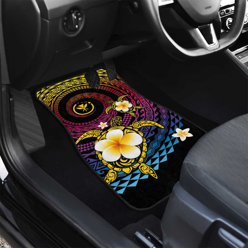 Hawaiian Plumeria Turtle Tribal Spiral Polynesian Tattoo Car Mats Fanciful Color LT03 - Polynesian Pride