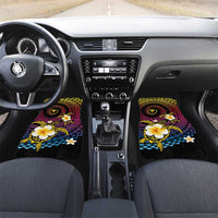 Hawaiian Plumeria Turtle Tribal Spiral Polynesian Tattoo Car Mats Fanciful Color LT03 Set 2pcs - Front Gradient - Polynesian Pride