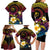 Hawaiian Plumeria Turtle Tribal Spiral Polynesian Tattoo Family Matching Long Sleeve Bodycon Dress and Hawaiian Shirt Fanciful Color