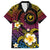 Hawaiian Plumeria Turtle Tribal Spiral Polynesian Tattoo Family Matching Puletasi and Hawaiian Shirt Fanciful Color