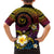 Hawaiian Plumeria Turtle Tribal Spiral Polynesian Tattoo Family Matching Short Sleeve Bodycon Dress and Hawaiian Shirt Fanciful Color