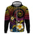 Hawaiian Plumeria Turtle Tribal Spiral Polynesian Tattoo Hoodie Fanciful Color