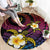 Hawaiian Plumeria Turtle Tribal Spiral Polynesian Tattoo Round Carpet Fanciful Color