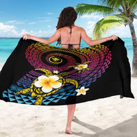 Hawaiian Plumeria Turtle Tribal Spiral Polynesian Tattoo Sarong Fanciful Color LT03 - Polynesian Pride