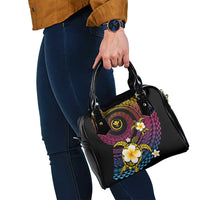 Hawaiian Plumeria Turtle Tribal Spiral Polynesian Tattoo Shoulder Handbag Fanciful Color LT03 - Polynesian Pride