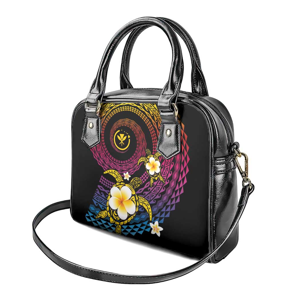 Hawaiian Plumeria Turtle Tribal Spiral Polynesian Tattoo Shoulder Handbag Fanciful Color LT03 - Polynesian Pride