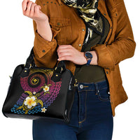 Hawaiian Plumeria Turtle Tribal Spiral Polynesian Tattoo Shoulder Handbag Fanciful Color LT03 - Polynesian Pride