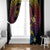 Hawaiian Plumeria Turtle Tribal Spiral Polynesian Tattoo Window Curtain Fanciful Color