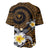 Hawaiian Plumeria Turtle Tribal Spiral Polynesian Tattoo Baseball Jersey Gold Color