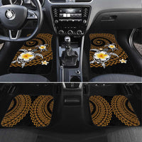 Hawaiian Plumeria Turtle Tribal Spiral Polynesian Tattoo Car Mats Gold Color LT03 Set 4pcs Gold - Polynesian Pride