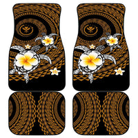 Hawaiian Plumeria Turtle Tribal Spiral Polynesian Tattoo Car Mats Gold Color LT03 - Polynesian Pride