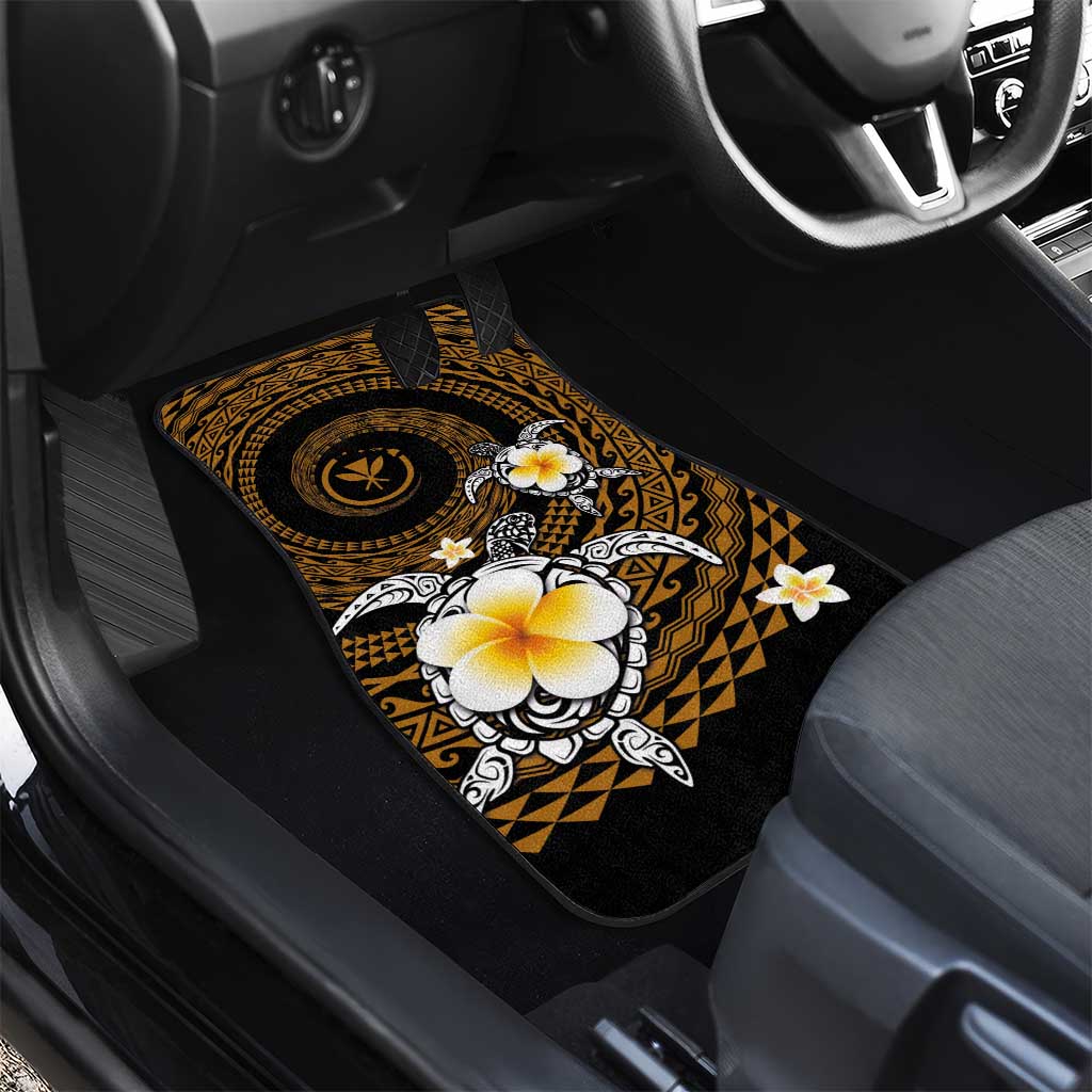 Hawaiian Plumeria Turtle Tribal Spiral Polynesian Tattoo Car Mats Gold Color LT03 - Polynesian Pride